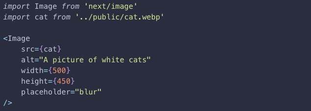 nextjs image optimization using the Placeholder prop