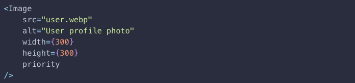 nextjs image optimization using the priprity prop