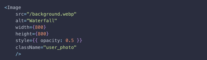 image syling using the next.js image component