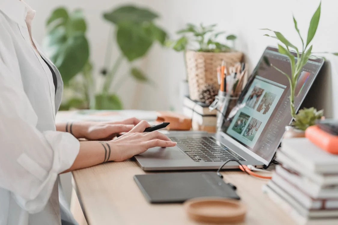 Person working with image tagging software for image file formats