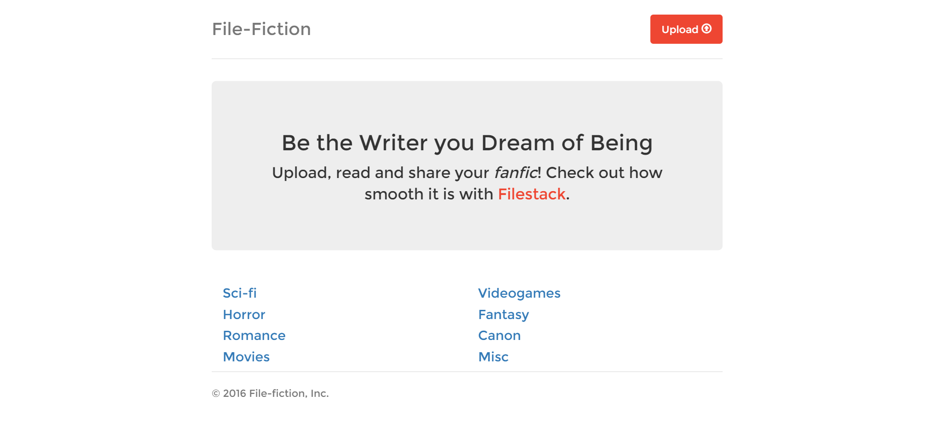 File Fiction fan fiction file uploader