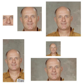 various image sizes using Filestack's Facial Recognition