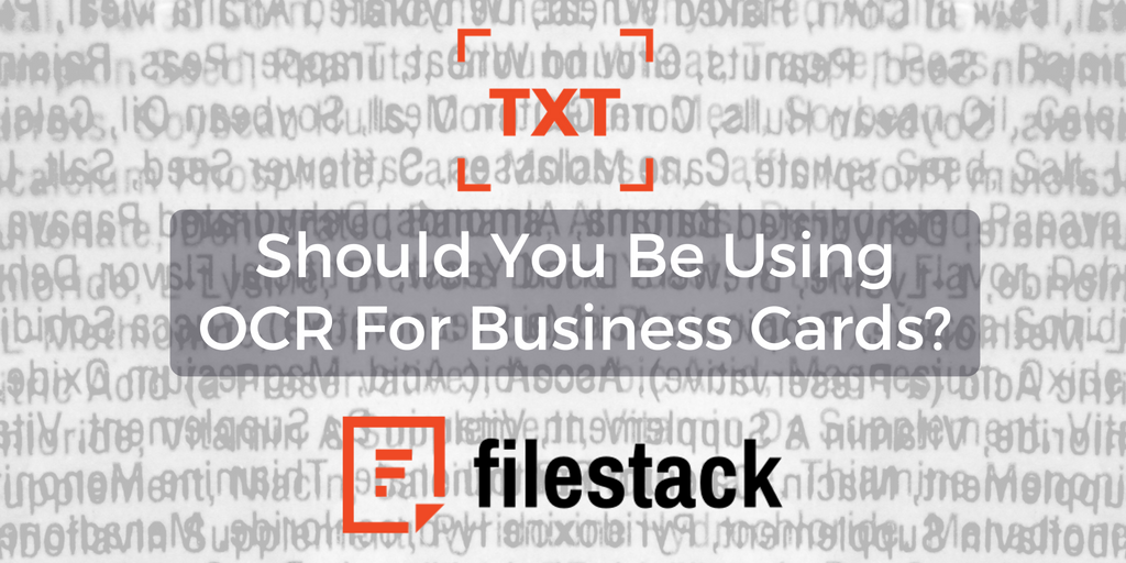 should you be using ocr for business cards?