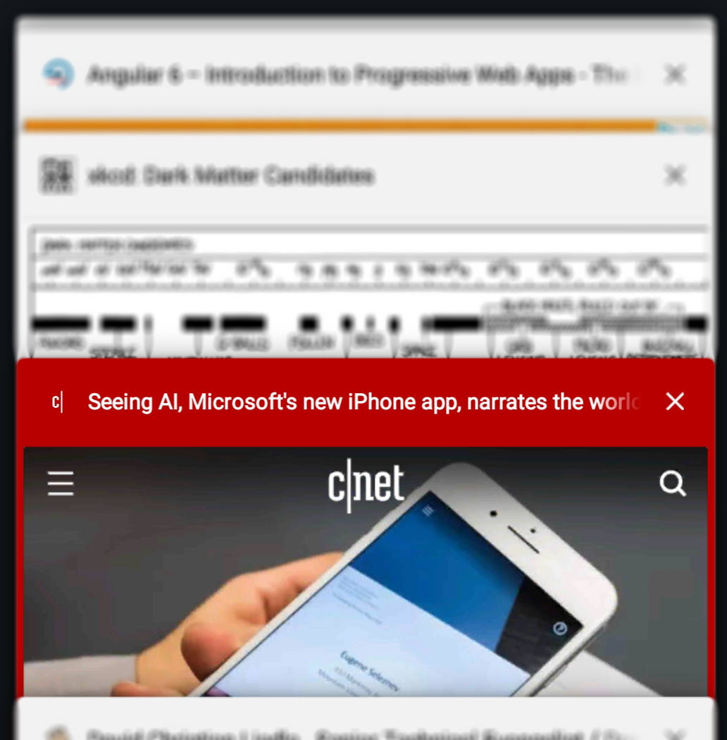 An example of a PWA: CNET’s website, seen in a list of browser tabs on Android