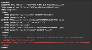 html snippet of external hacker server call