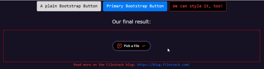 <p> <img src="4.png" alt="final result."> shows how to pick file using different stylish button... </p>