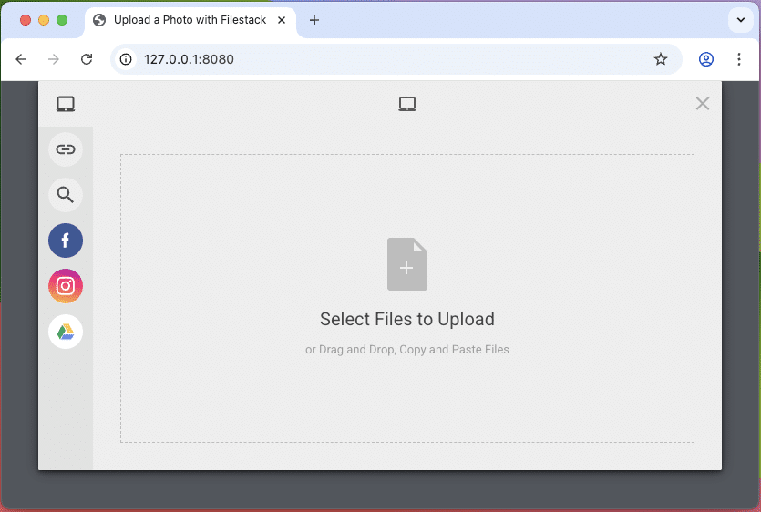 Filestack file picker