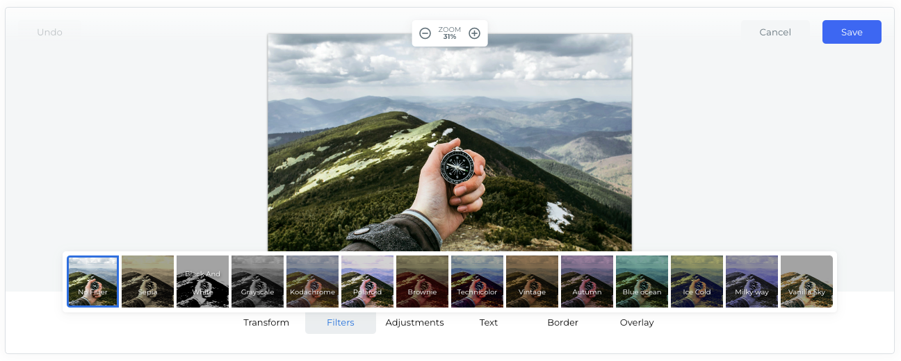 Filestack Easy-to-Use Photo Editor