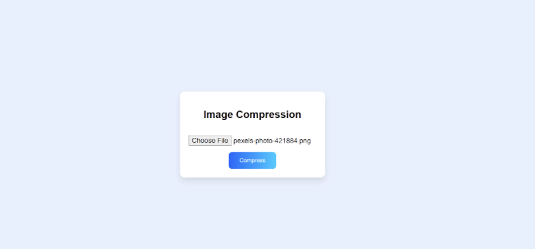 Image compression output screen 1