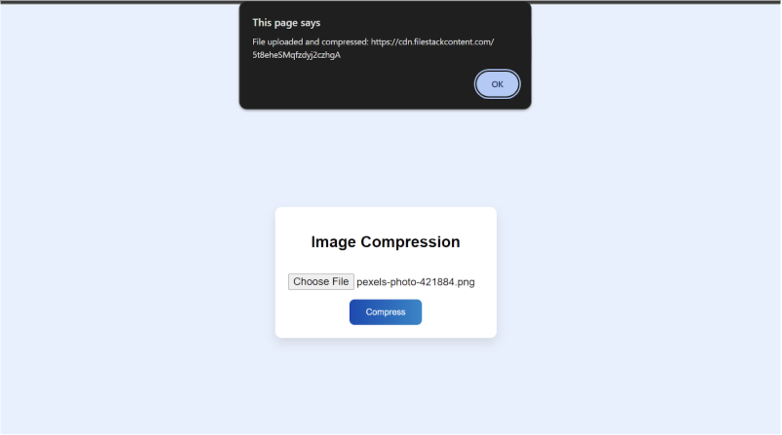 Image compression output screen 2