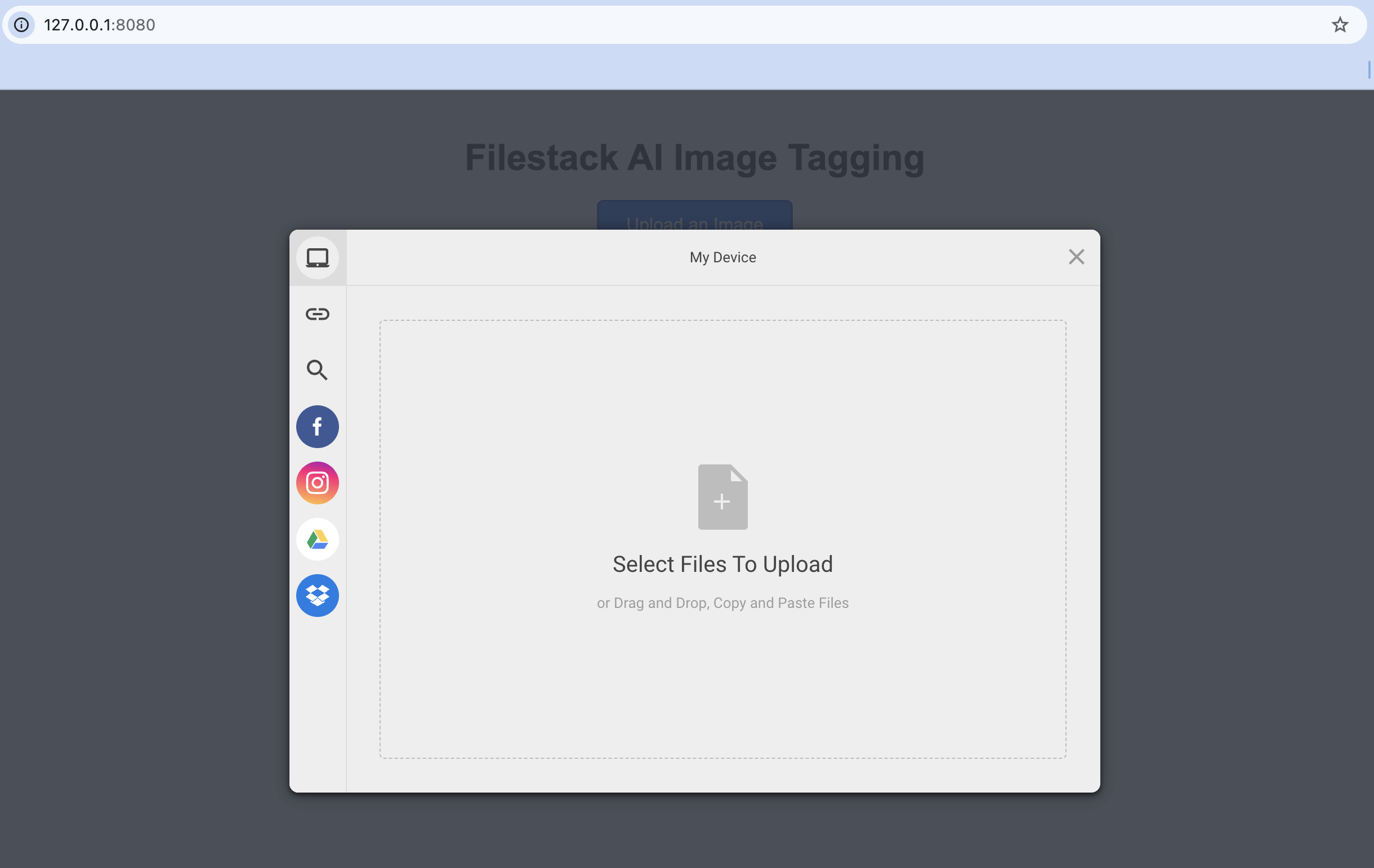 Image tagging file picker