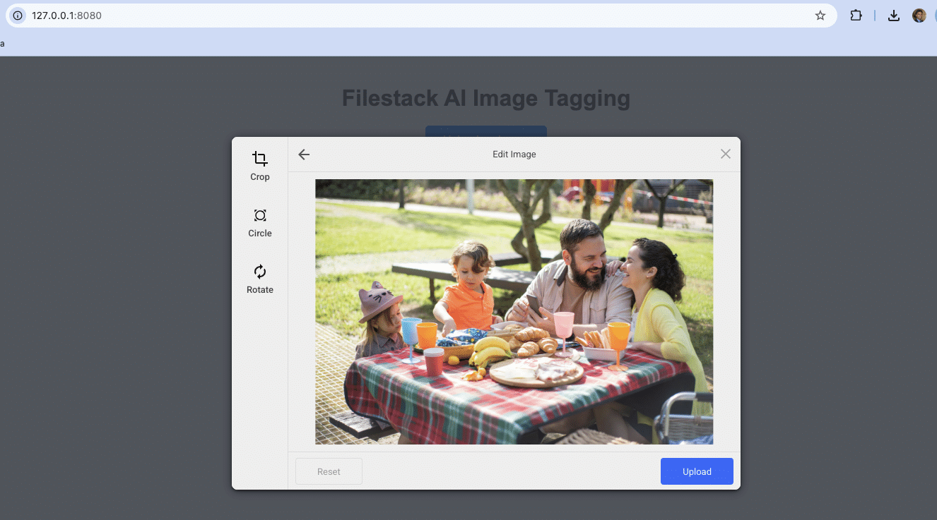 Image selected in the file picker