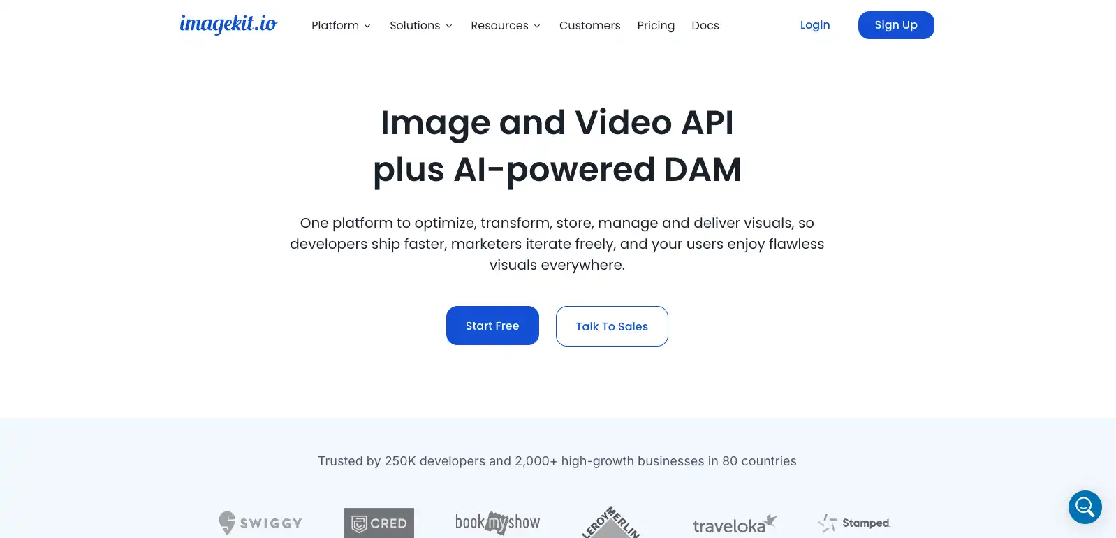 ImageKit.io homepage