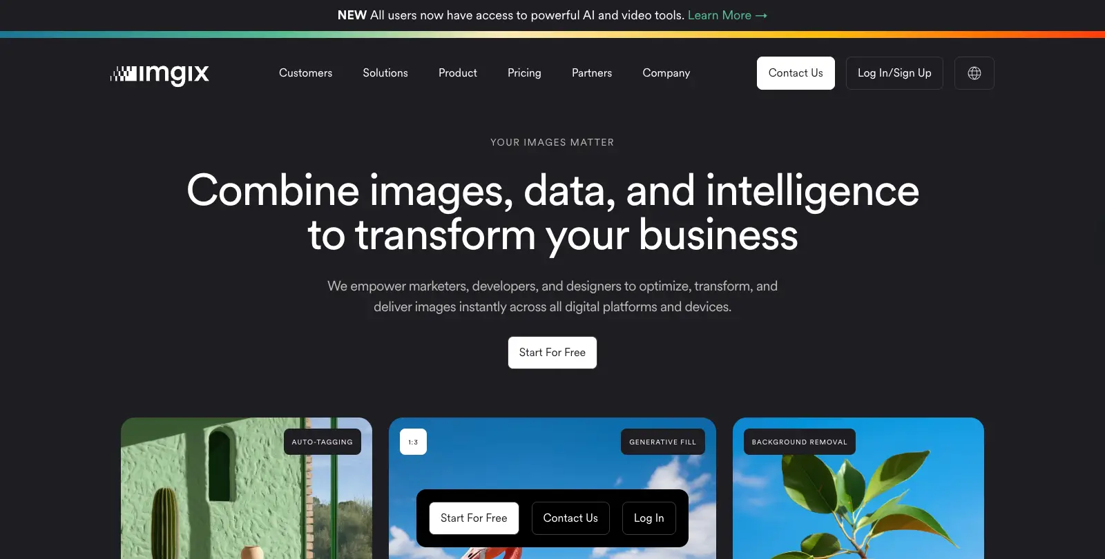Imgix image hosting API homepage