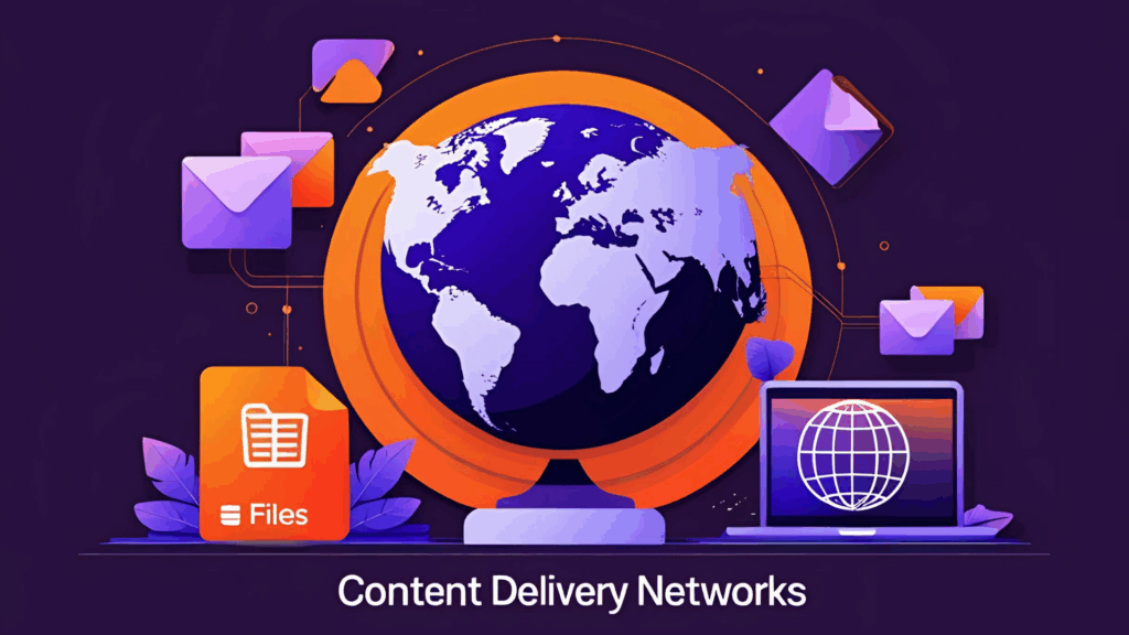 A graphical metaphor for a CDN's functionality, which is delivering files to users at a faster pace, no matter where they are