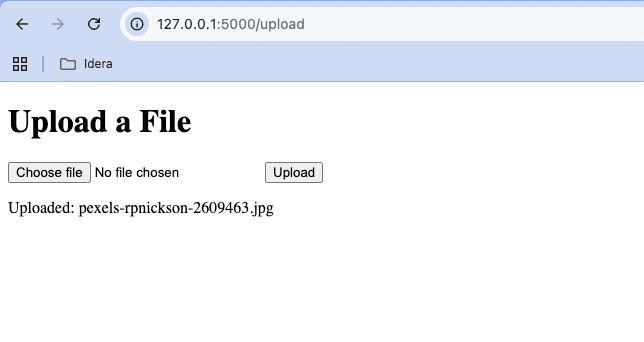 File selected for upload
