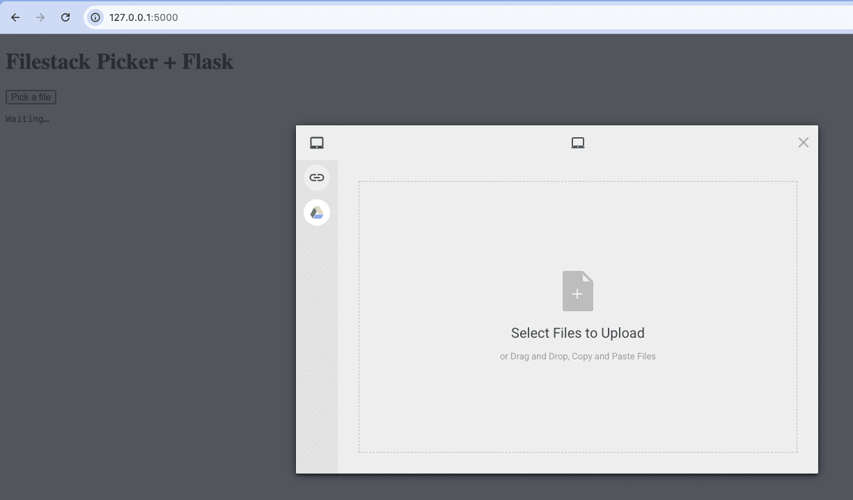 Filestack file picker