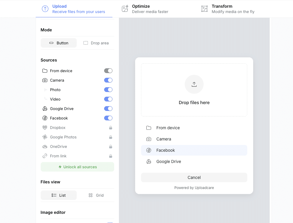 Customizing Uploadcare file uploader widget