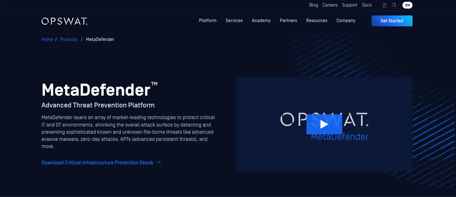 OPSWAT MetaDefender homepage