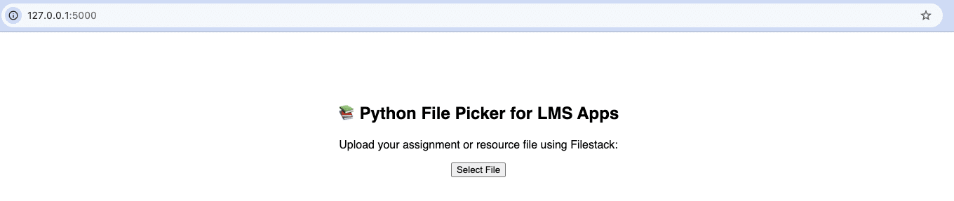 Test the Python LMS app first screen on the web browser