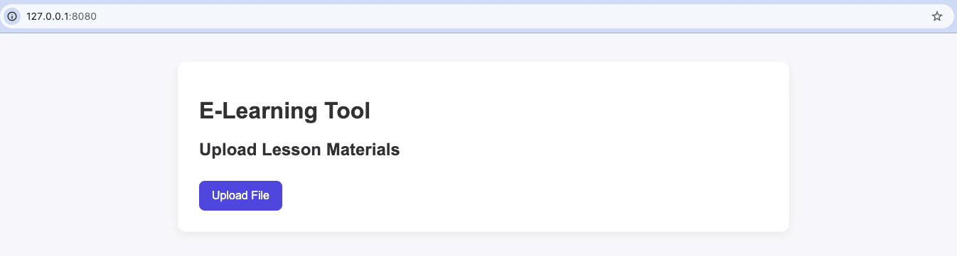 E-learning upload interface powered by Filestack for fast file storage and CDN delivery