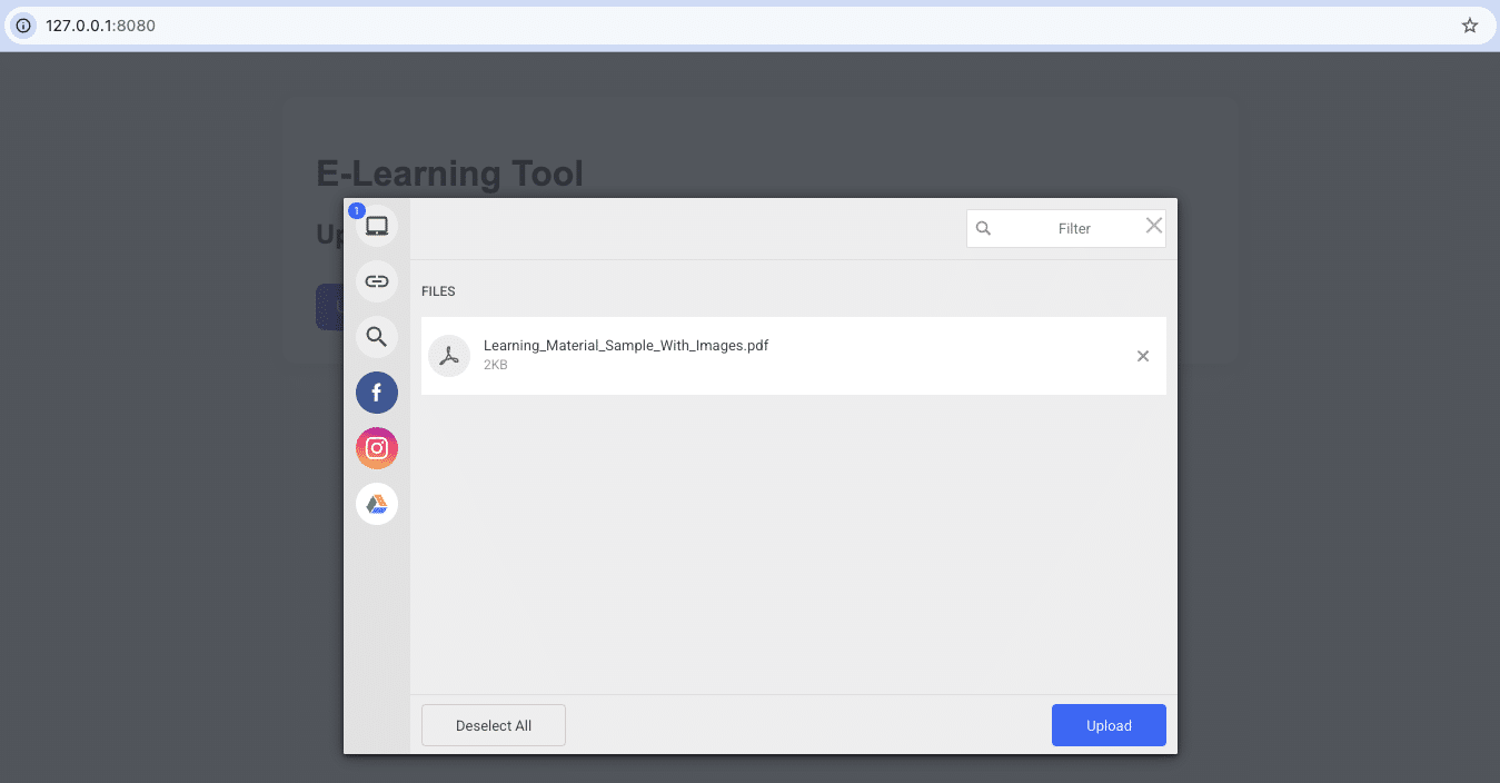 Preview of the selected file in Filestack File Picker