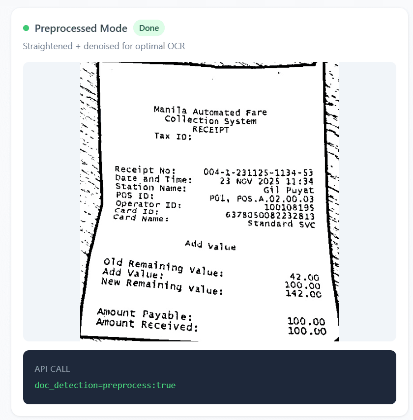 preprocessed receipt invoice