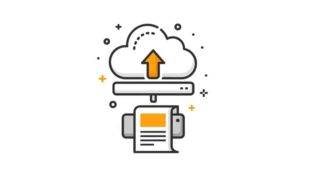 Cloud file upload illustration for web-to-print ordering workflows