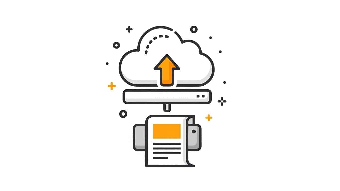 Cloud file upload illustration for web-to-print ordering workflows