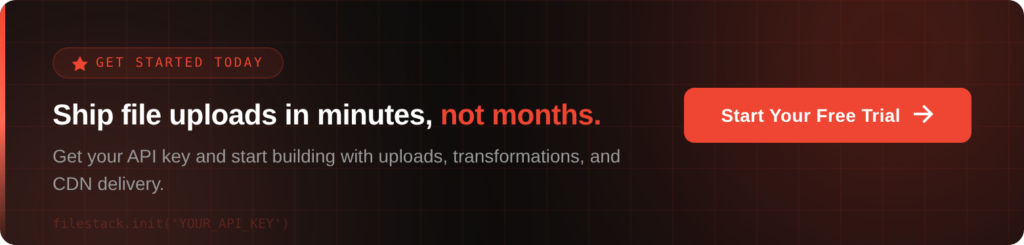 Filestack signup