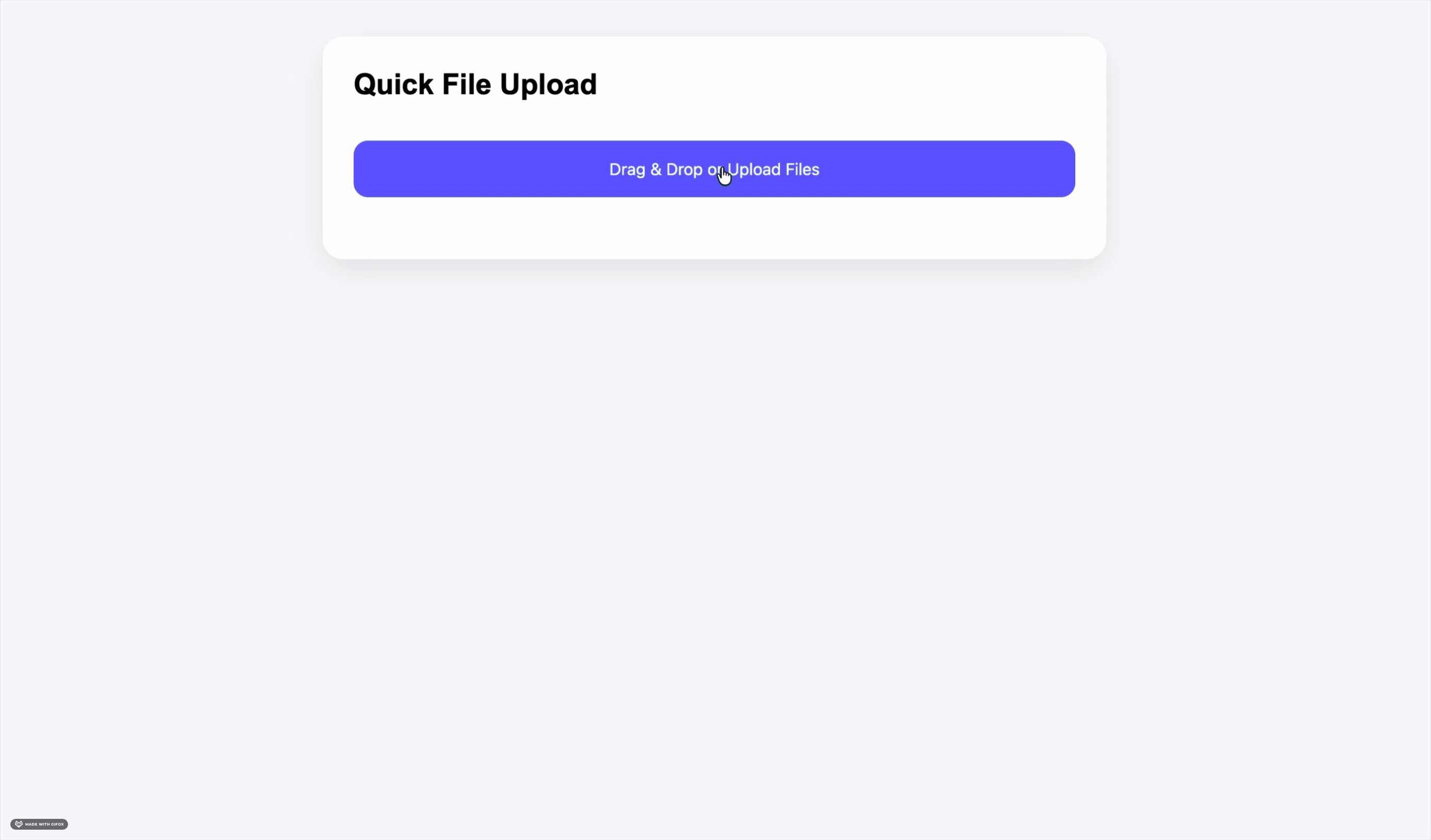 Quick file upload UX using Filestack