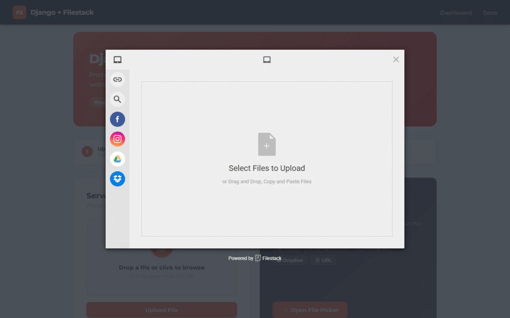 filestack file picker