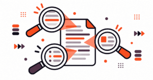 Three magnifying lenses compare OCR results on a document