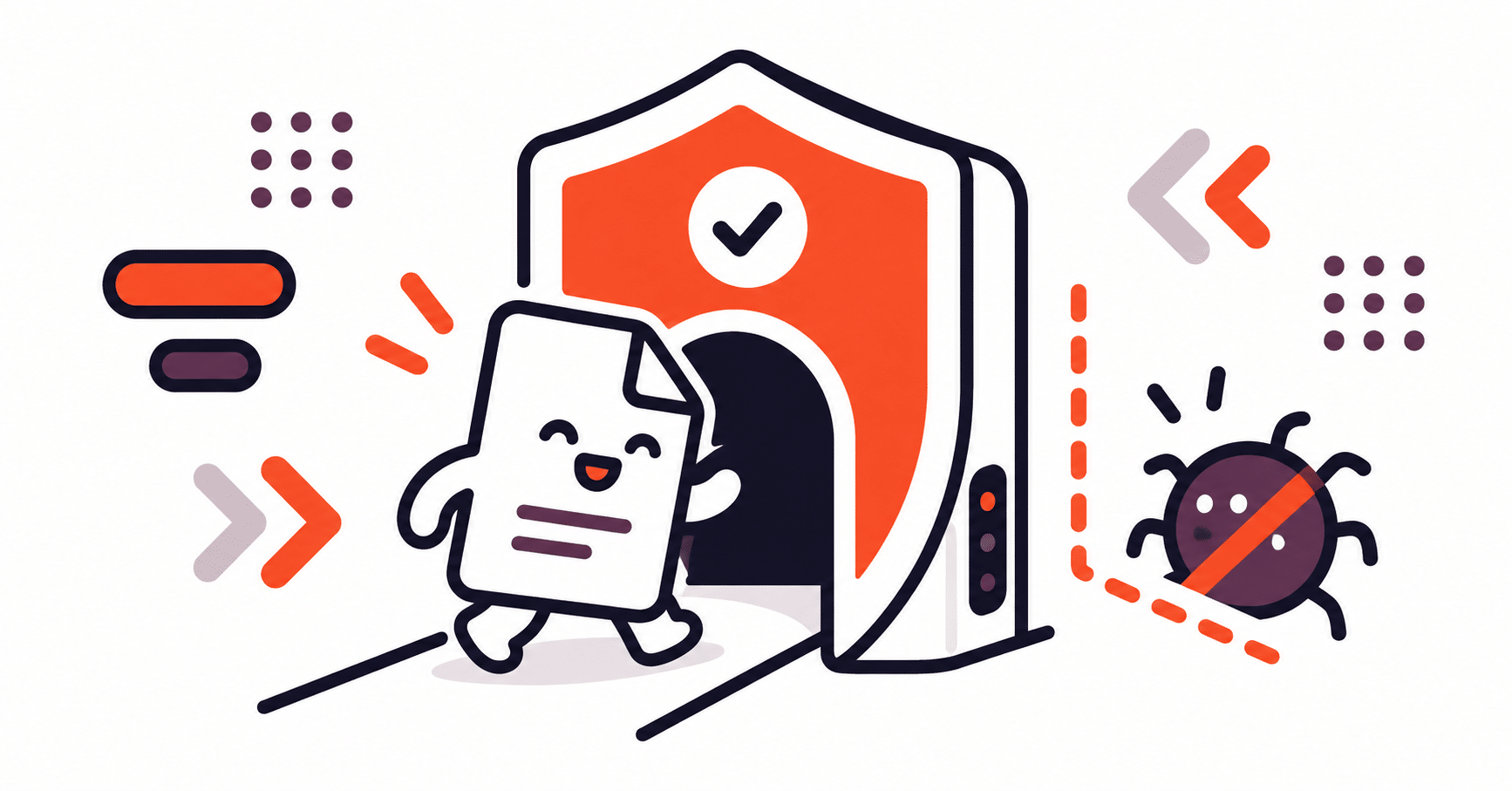 A secure upload gateway accepts a document and blocks a malicious file